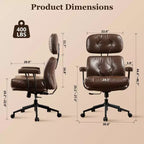 Fauteuil de bureau de direction inclinable et ergonomique HOMLUX avec support lombaire et cervical confortable