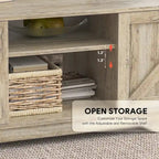 47 table basse rustique de ferme avec rangement et portes coulissantes