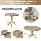 Table à manger ronde extensible 4 places de 42 à 54 po pour ferme