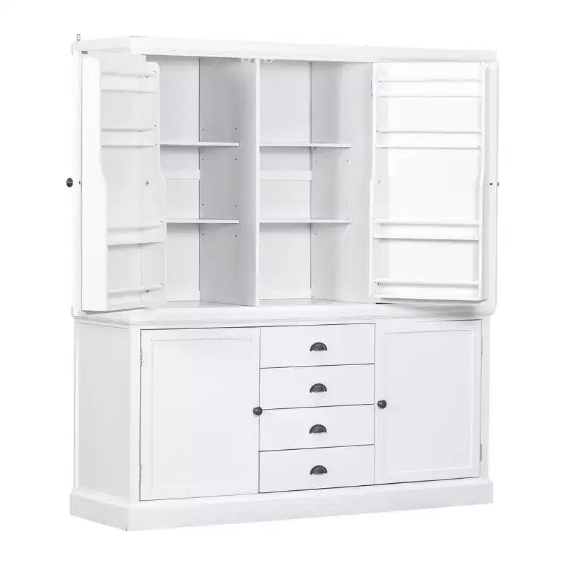 Garde-manger de cuisine autoportant Whisen 73 avec tiroirs et étagères réglables pour le rangement et l'organisation dans la salle à manger ou la cuisine
