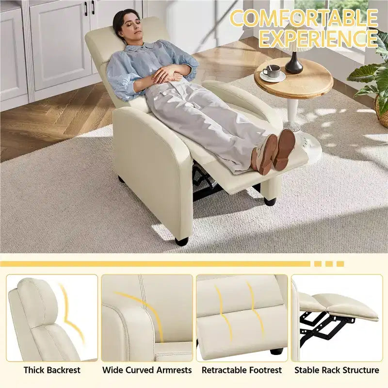 Yaheetech Lot de 2 Canapés Inclinables Modernes en Cuir PU pour Salon, Chambre