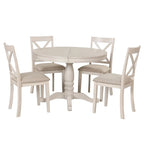 Table à manger ronde extensible 4 places de 42 à 54 po pour ferme