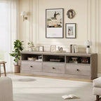 Meuble TV Mid-Century Modern de 178 cm avec tiroir de rangement et étagères ouvertes
