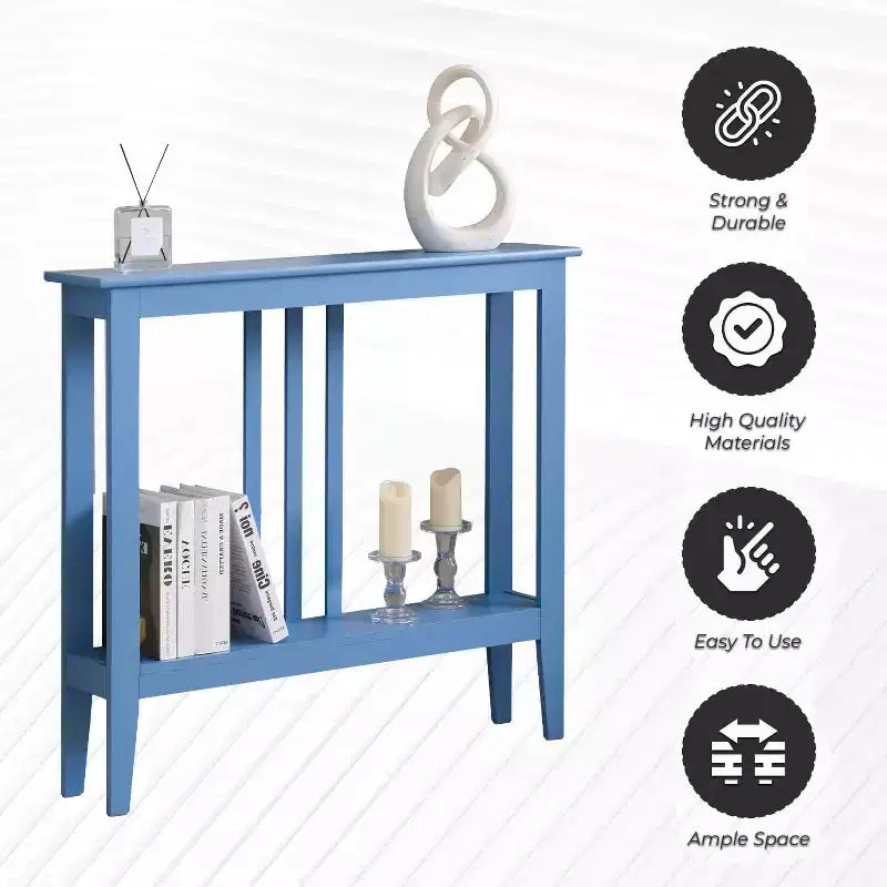 Console étroite avec étagères pour entrée, couloir ou salon