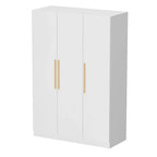 Timechee 47.2 Armoire de rangement pour vêtements avec poignées en bois massif Blanc