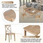Table à manger ronde extensible 4 places de 42 à 54 po pour ferme
