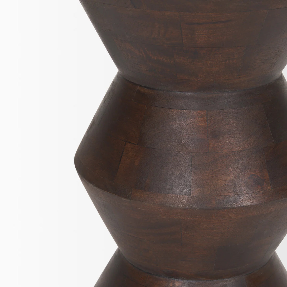 Table d'appoint bohème en manguier avec motifs géométriques | Brun foncé