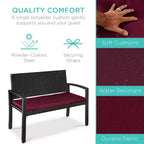 Banc de jardin en osier d'extérieur 2 places Best Choice Products avec coussin, capacité de 317 kg