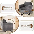 Ovios Tampa Ensemble de meubles de patio extérieur 8 pièces en osier avec canapé, fauteuils pivotants et coussins