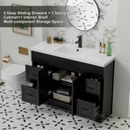 Meuble-lavabo de salle de bain Wavy Line 30/36/48 avec évier et robinet