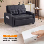 Canapé-lit convertible inclinable en cuir rembourré « Cats Claw » avec coussins pour petits espaces