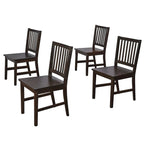 Lot de 4 chaises de salle à manger à barreaux en bois massif, cadre robuste, design classique, montage facile