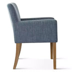 Lot de 6 chaises de salle à manger capitonnées avec accoudoirs, fauteuils modernes en lin avec pieds en bois, chaises d'appoint pour salle à manger, salon – Panipeachy