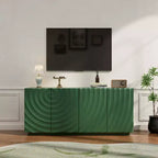 Buffet de cuisine Clihome, Armoire d'appoint verte 59 avec 4 portes, Buffet de rangement moderne du milieu du siècle, Console de rangement, Meuble d'entrée