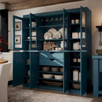 Buffet de cuisine en bois massif 100 % fabriqué en Chine avec portes en verre ou en bois massif et kit de 2 tiroirs 65 x 71,5