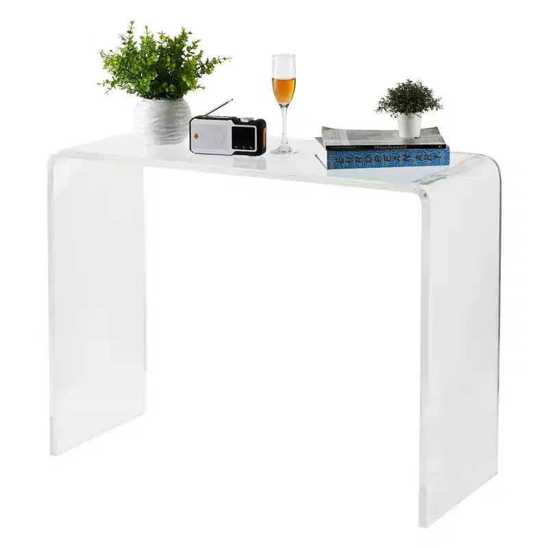 COZONY Table console moderne en acrylique, Table d'appoint étroite transparente, Accent compact pour entrée, Durable et légère, pour salon ou salle à manger