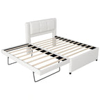 Lit plateforme tapissé Merax de taille standard avec lit gigogne