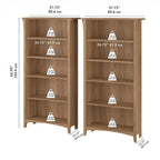 Bibliothèque haute Salinas à 5 étagères (Lot de 2) par Bush Furniture