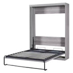 Lit escamotable mural pleine grandeur/taille double, lit en armoire en bois, gris