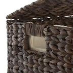 Panier à linge Casafield à 2 sections avec couvercle et sacs de doublure amovibles, trieur de linge tressé en jacinthe d'eau pour vêtements