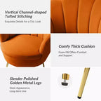 Fauteuil baril confortable avec pieds en métal doré, fauteuil d'appoint pour salon