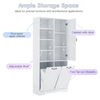 Meuble de rangement de salle de bain avec tiroirs, panier à linge inclinable, multiples espaces de rangement, étagère ouverte, étagère réglable