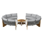 Ensemble de jardin 6 places avec coussins et 1 table basse
