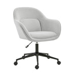 Chaise de bureau Victoria à dossier courbé pivotante avec roulettes et base en métal par HULALA HOME