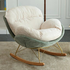 Fauteuil à bascule ergonomique rembourré en velours moderne pour chambre de bébé