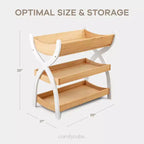 Table à langer Comfy Cubs - Construction robuste en bois, design intemporel avec deux étagères ouvertes pour les indispensables de bébé