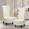 AVAWING Lot de 2 chaises de trône royales rembourrées et pieds en bois d'hévéa