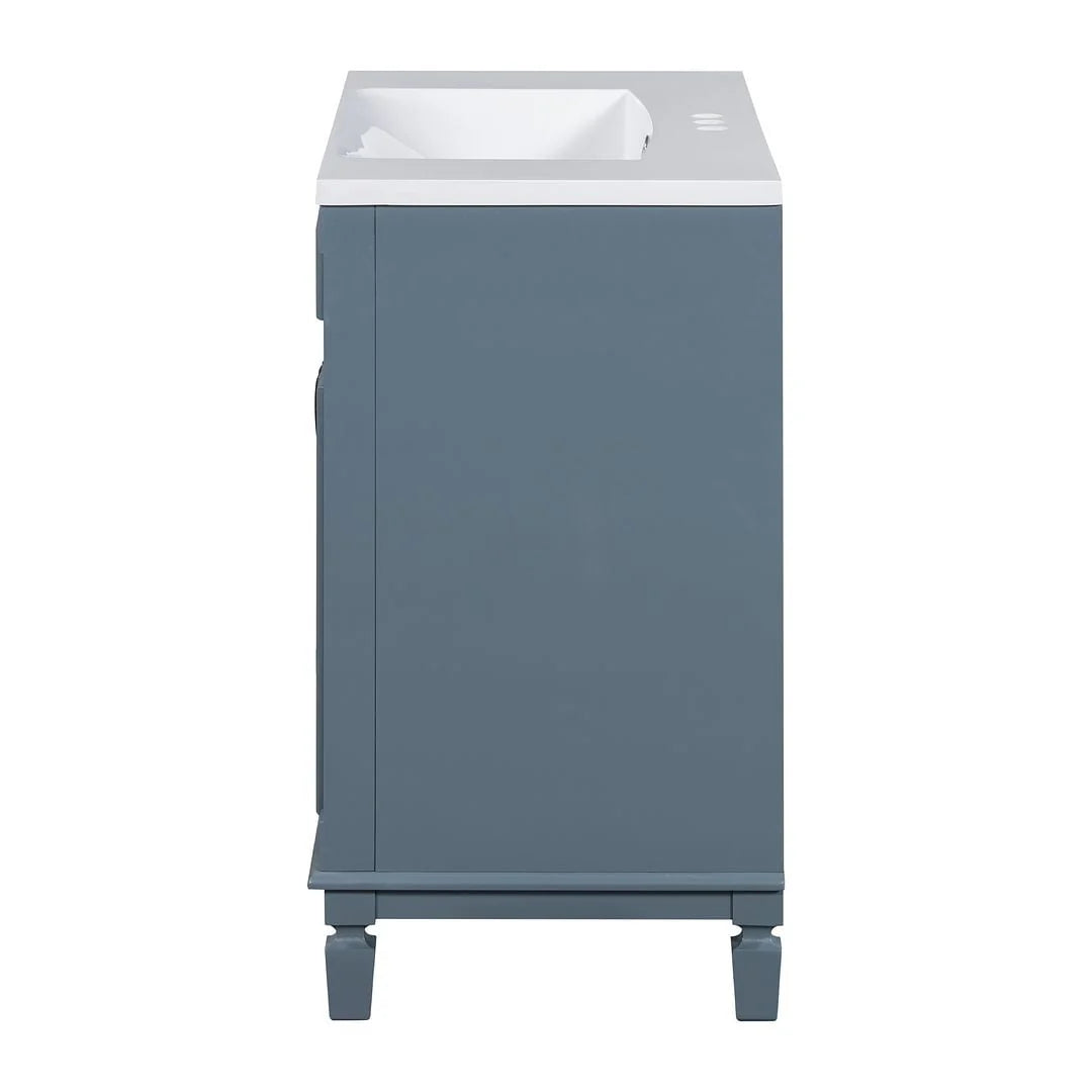 Meuble-lavabo moderne de 36 po avec vasque et armoire à miroir, 2 portes et 2 tiroirs