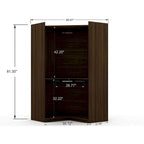 Mulberry 2.0 Semi-ouvert 3 sections Moderne 4 tiroirs Armoire d'angle Ensemble de 3