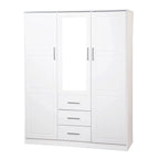 Palace Imports Armoire Cosmo 3 portes 100 % bois massif avec portes en bois massif ou portes miroir