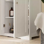 Meuble bas de salle de bain HOMCOM avec étagère réglable, meuble de rangement de salle de bain autoportant avec 4 tiroirs et 2 portes, blanc