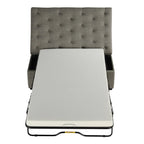 Pouf lit pliant, pouf de 126 cm avec lit pliant, pouf-lit convertible avec matelas à mémoire de forme et design capitonné