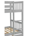 Lit superposé moderne en bois, double sur double avec lit gigogne, convertible en 2 lits