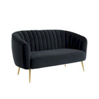 Canapé deux places capitonné en microfibre de velours contemporain Albany par Silver Orchid