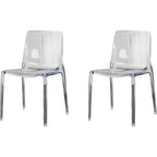 Chaise de salle à manger sans accoudoirs à dossier bas en acrylique ambre