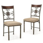 Costway Lot de 2/4 chaises de salle à manger sans accoudoirs, ensemble de chaises de cuisine avec coussin d'assise