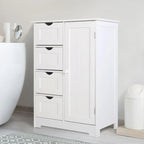 Meuble de rangement sur pied pour salle de bain VEIKOUS avec 4 tiroirs