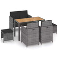 vidaXL Ensemble de salle à manger d'extérieur Table et chaises en résine tressée et bois