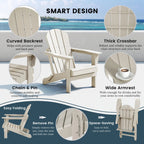 Chaise Adirondack pliante d'extérieur tout temps Polytrends Laguna résistante à la décoloration pour patio