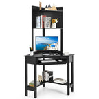 Bureau d'angle avec huche Bureau d'ordinateur d'angle triangulaire avec étagères