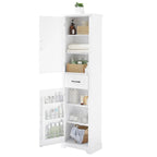 Meuble de salle de bain autoportant avec 2 portes, étagères réglables et rangement de porte, organiseur de salle de bain haut
