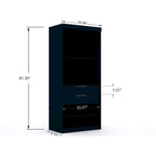 Mulberry 2.0 Semi-ouvert 3 sections Moderne 4 tiroirs Armoire d'angle Ensemble de 3
