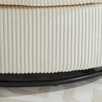 Fauteuil d'appoint pivotant rembourré 42,3 W avec 4 oreillers et pouf de rangement demi-lune