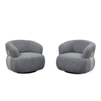 Fauteuil moderne Kieon 33W 360 pivotant en forme de tonneau - Lot de 2