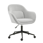 Chaise de bureau Victoria à dossier courbé pivotante avec roulettes et base en métal par HULALA HOME