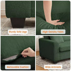 Canapé moderne 3 places de 83 po avec assise profonde, tissu doux, accoudoirs larges, housse de coussin amovible et lavable